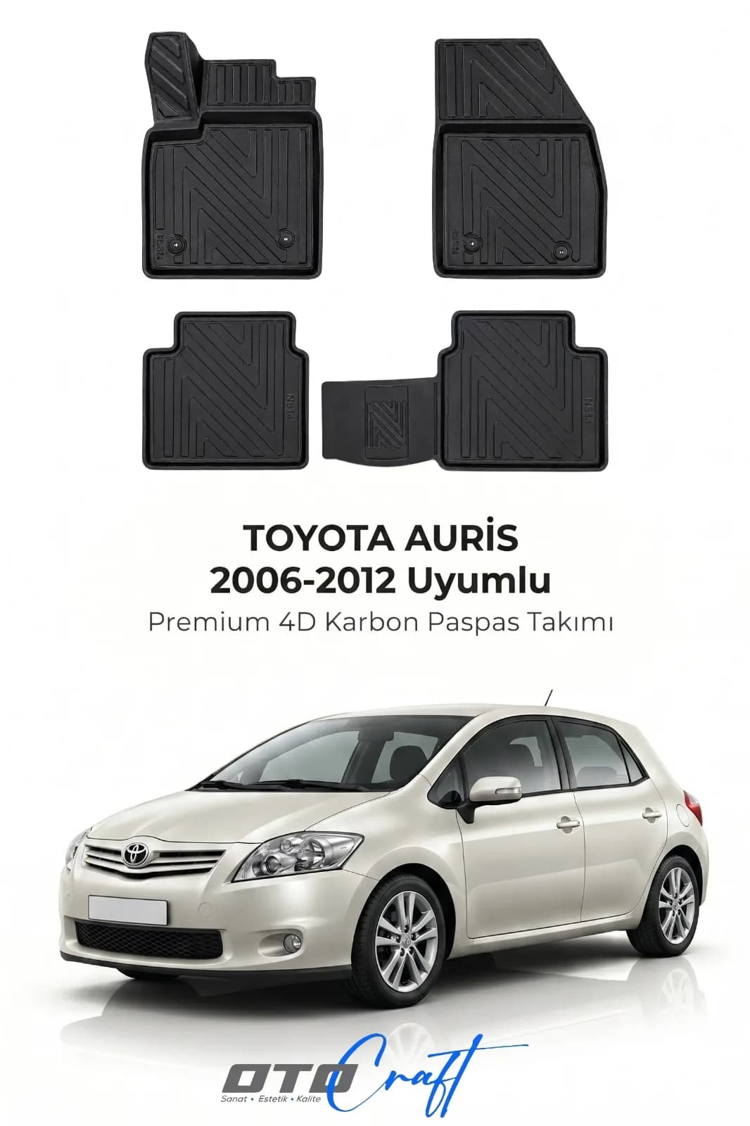 Toyota Auris 2006-2012 4D Karbon Paspas