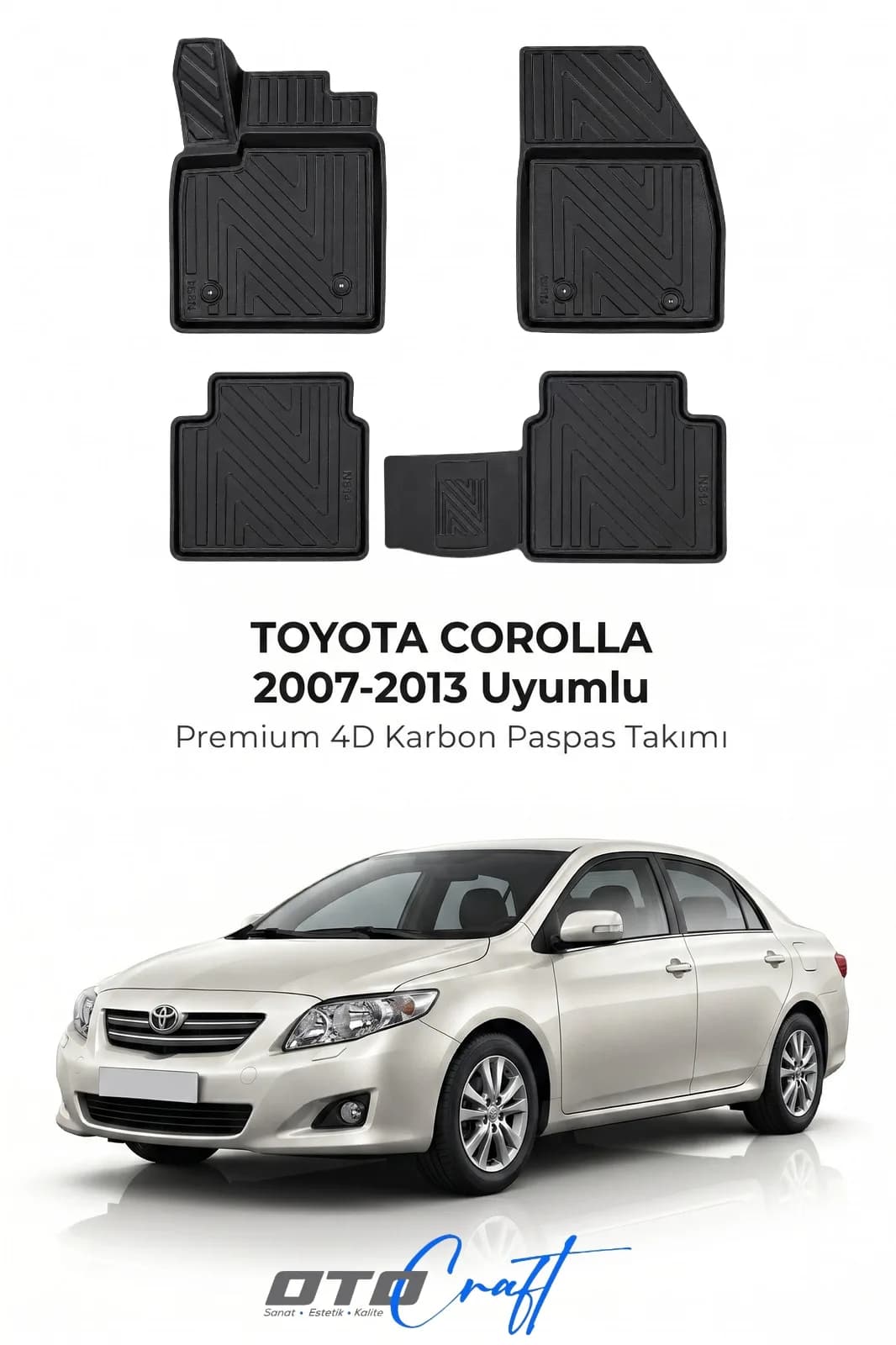 Toyota Corolla 2007-2013 4D Karbon Paspas