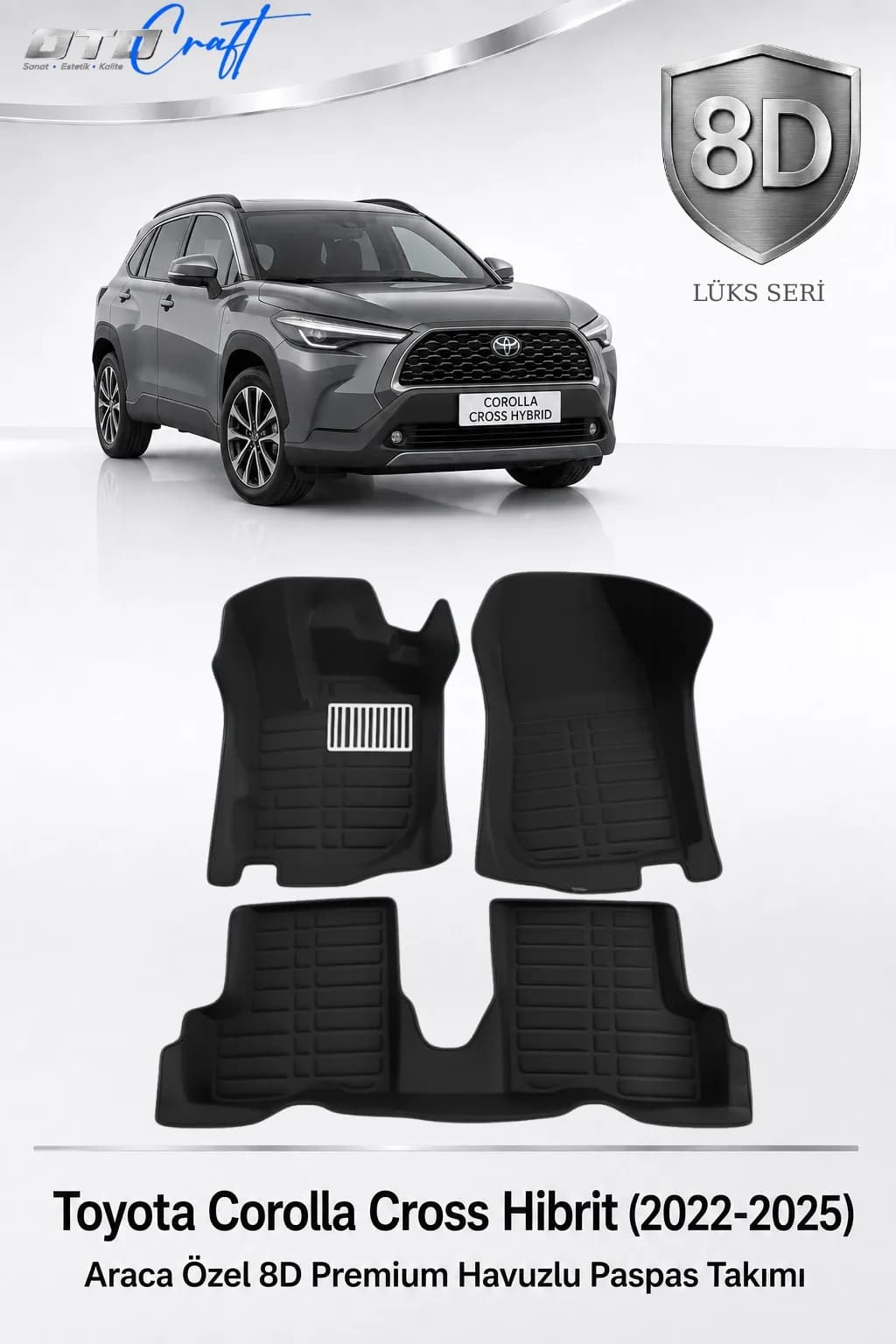 Toyota Corolla Cross Hibrit 2022-2025 8D Havuzlu Paspas